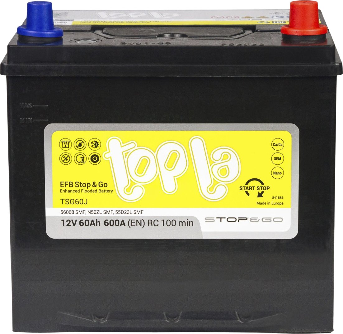 

Автомобильный аккумулятор Topla EFB Stop&Go R+ (65 А·ч)