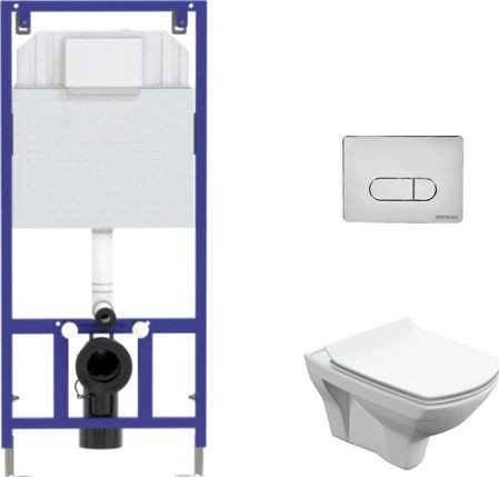 Унитаз подвесной Cersanit Carina S-MZ-CARINA-XL-COn-S-DL-w + 525 040000 + D3 040033