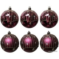 Елочная игрушка Волшебная страна Блеск 007483 (6 шт, сиреневый)