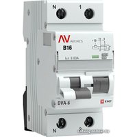 Дифференциальный автомат EKF Averes DVA-6 2P 16А 30мА (B) 6кА тип A rcbo6-1pn-16B-30-a-av