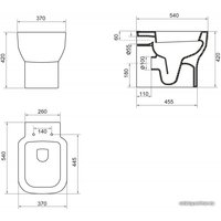 Унитаз приставной BelBagno Vaso BB127CB (без сиденья)