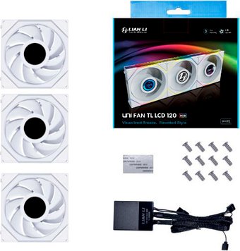 Комплект вентиляторов для корпуса Lian Li Uni Fan TL LCD 120 Triple Pack G99.12TLLCD3W.00