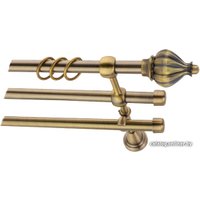 Карниз для штор Lm Decor Купол (антик, гладкая, 1.6м 16мм, 3 ряда)