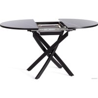 Кухонный стол TetChair Manzana 100x100+30x75 (мрамор черный/черный)
