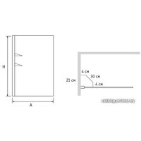 Стеклянная шторка для ванны RGW SC-54 80 см (прозрачное/хром)