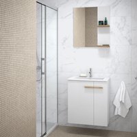  Lauter Комплект мебели для ванной Adri тумба, столешница, раковина (59 см, белый глянец)