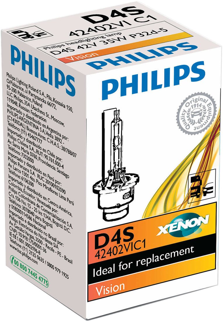 

Ксеноновая лампа Philips D4S Xenon Vision 1шт [42402VIC1]