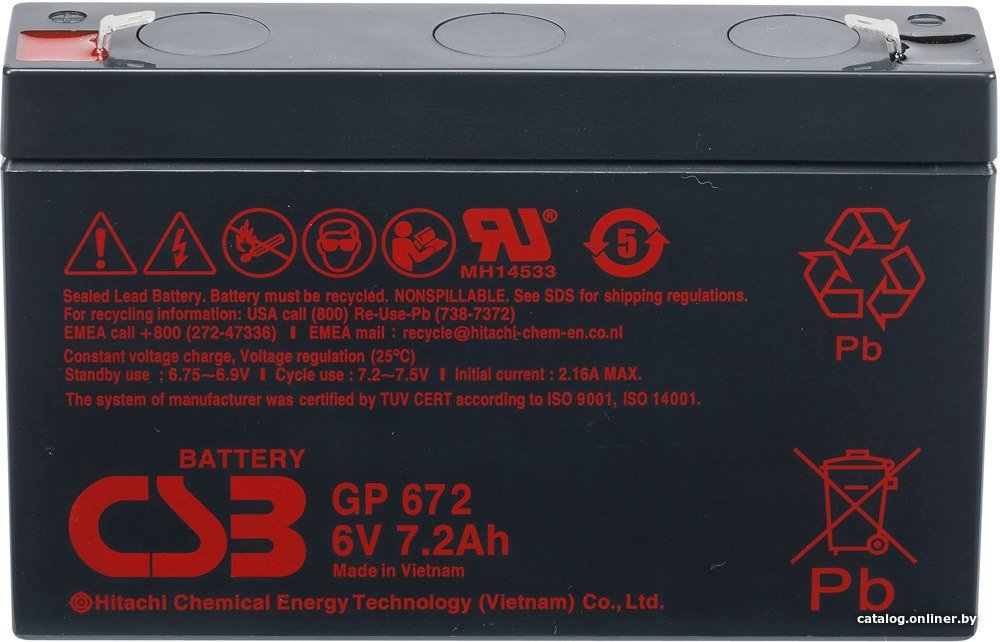 Аккумулятор для ИБП CSB Battery GP672 (6В/7.2 А·ч)