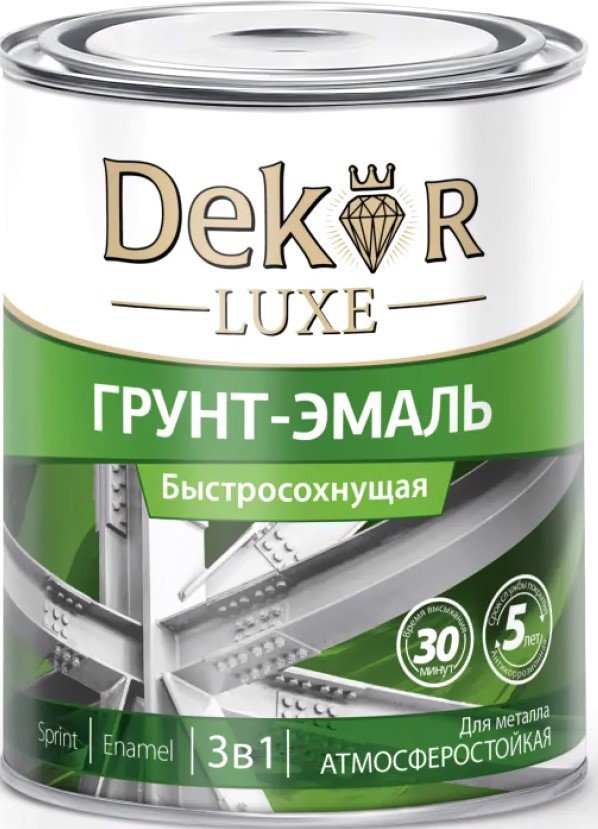 

Грунт-эмаль Dekor Sprint 3 в 1 быстросохнущая 0.9 кг (белый)