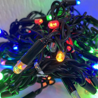 Гирлянда бахрома IQLED Бахрома с Flash мерцанием 230В 3x0.9 м (мульти/белый мерцающий на черном проводе)