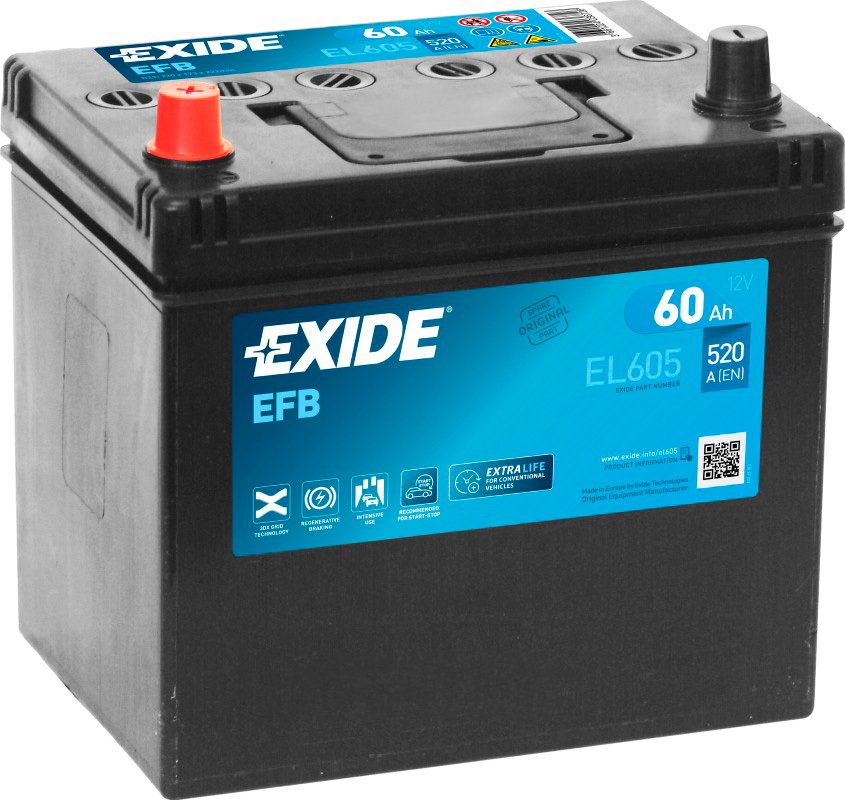 

Автомобильный аккумулятор Exide Start-Stop EFB EL605 (60 А·ч)