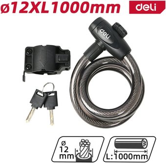 Тросовый велосипедный замок Deli DL508062
