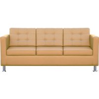 Диван Brioli Дилли клетка трехместный (экокожа, L4 кремовый)