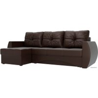 Угловой диван Лига диванов Сатурн 27983 (левый, экокожа, коричневый)
