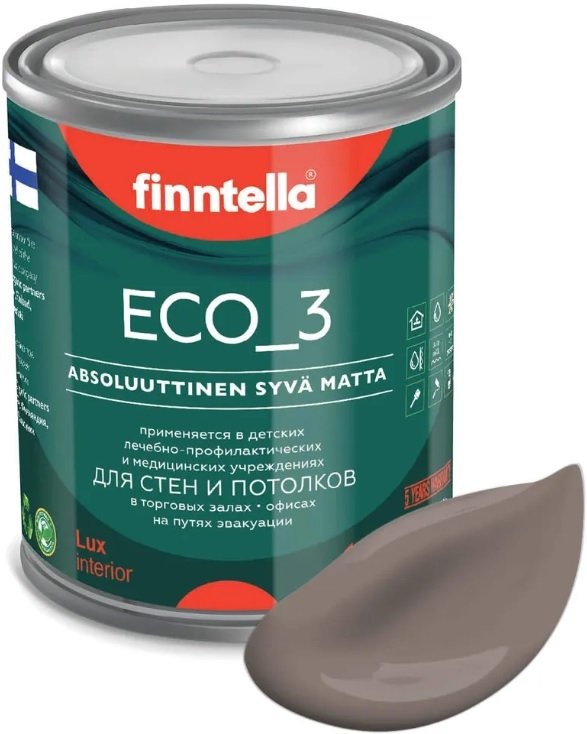 

Краска Finntella Eco 3 Wash and Clean Maitosuklaa F-08-1-1-LG246 0.9 л (коричнев)