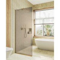 Душевая стенка MaybahGlass 99x195 MGD-1354-3у (бронзовое матовое стекло/золото)