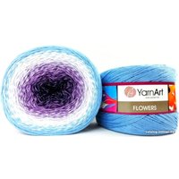 Пряжа для вязания Yarnart Flowers 264 250 г 1000 м (голубой; белый; фиолетовый)