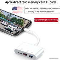 Карт-ридер USBTOP Lightning - USB3.0/TF/SD (белый) в Лиде