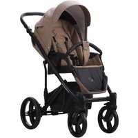 Универсальная коляска BEBETTO Magnum Light SE Pro (2 в 1, 05 темно-бежевая кожа/черная рама)