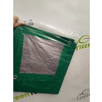 Тент GreenTerra Тарпаулин 10x15 (зеленый/серебро)