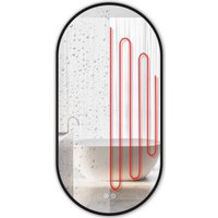 Зеркало с подсветкой  eMZe 50x100 LED.UV.50.100.CHE.AF.4K (черный с УФ-окантовкой и подсветкой)