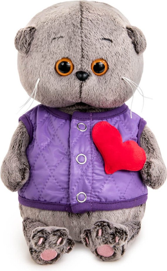 

Классическая игрушка BUDI BASA Кот Басик Baby в дутом жилете с сердечком 9919345