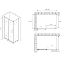 Душевой уголок Abber Schwarzer Diamant AG30130B5-S90B5
