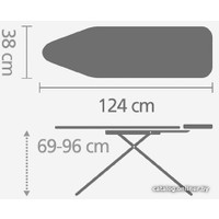 Гладильная доска Brabantia B 124x38 см 103841 (титановые круги/каркас черный)