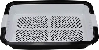 Туалет-лоток Dogman Малый с сеткой (черный/белый)