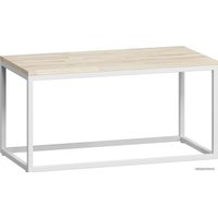 Журнальный столик LoftyHome Бервин журнальный (натуральный с белым основанием)