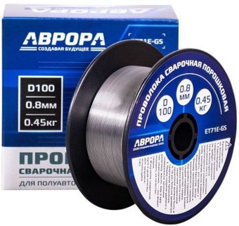 Сварочная проволока  Aurora E71T-GS d.0.8 мм 0.45кг D100 NO GAS