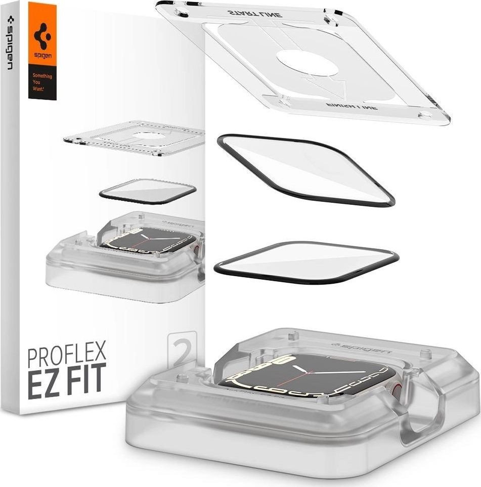 

Защитное стекло Spigen ProFlex EZ Fit для Apple Watch 9/8/7 (41 mm) AFL04052 (2шт)