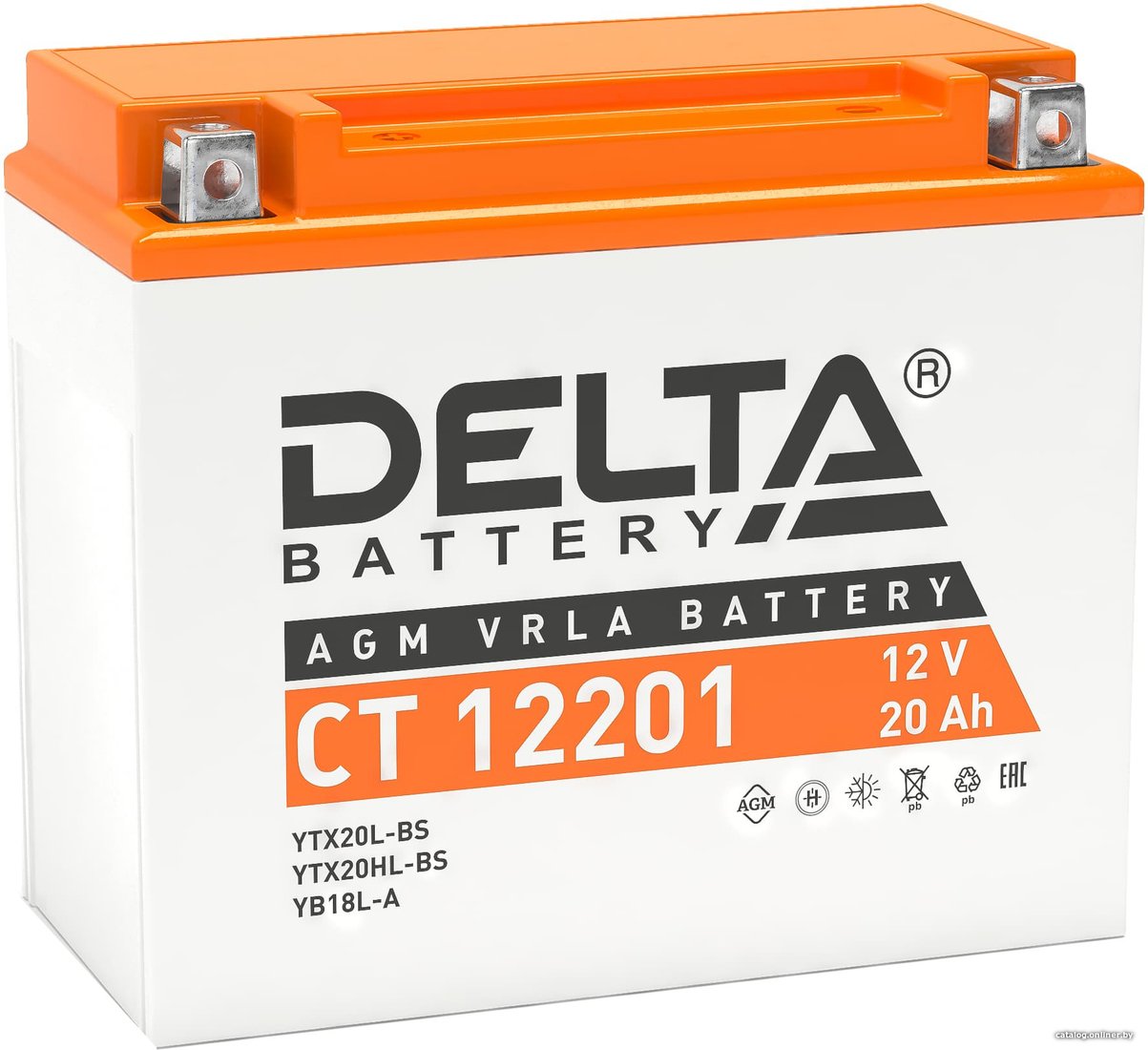 Мотоциклетный аккумулятор Delta CT 12201 (20 А·ч)