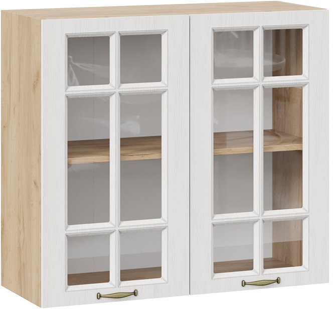 

Шкаф навесной Трия Лина 1В8С (дуб крафт золотой/белый)