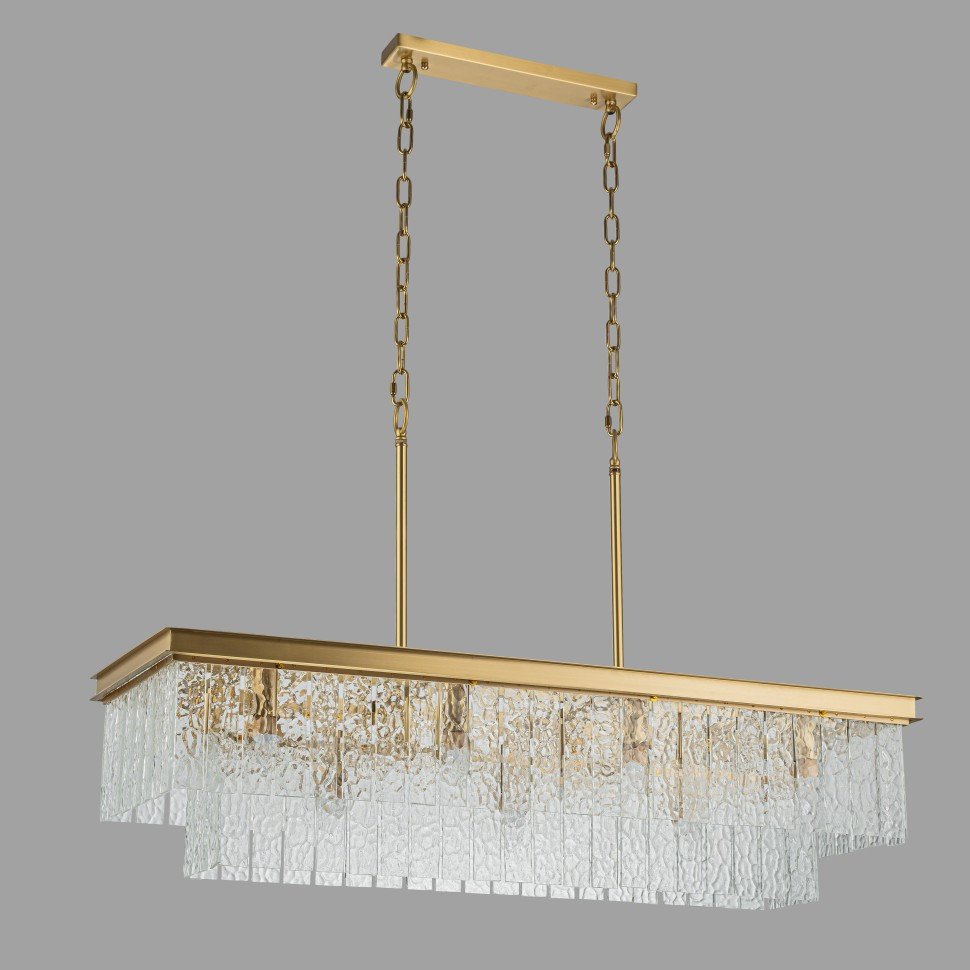 Подвесная люстра Belfast Harland 6308-10C BR CL (латунь/стекло)