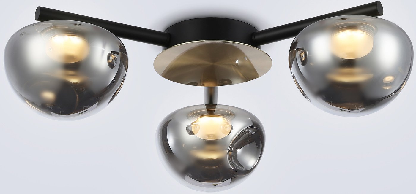 

Припотолочная люстра Ambrella light LH12006/3 BK/GD/SM (черный/золото/дымчатый)