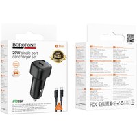 Автомобильное зарядное Borofone BZ34A USB Type-C (черный) в Бресте
