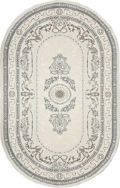 

Ковер для жилой комнаты Bossan Rome 1754A-KGRI-BEJ-OVAL 1.4x2 м