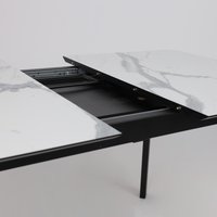 Кухонный стол Алвест AV 1209 120-160х80 (мрамор белый/черный)