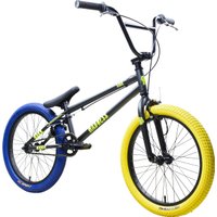 Велосипед Stark Madness BMX 1 2025 (графит матовый/желтый/синий)