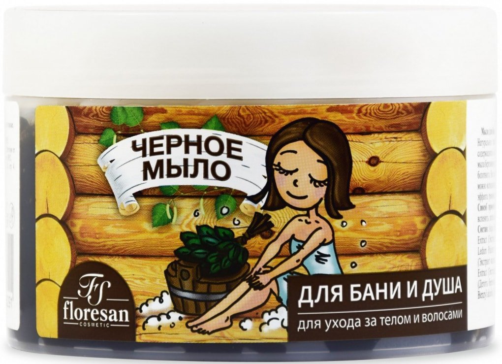 

Floresan Мыло натуральное таежное черное 450 г