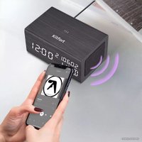 Настольные часы с беспроводной зарядкой Kitfort KT-3312