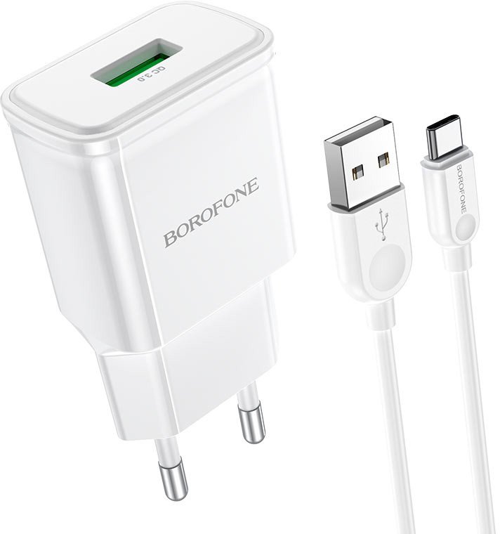 

Сетевое зарядное Borofone BA59A Type-C (белый)