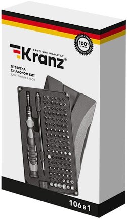 

Набор трещотка с головками и битами Kranz KR-12-4755 (106 предметов)