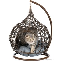 Подвесное кресло BiGarden кокон из искусственного ротанга (коричневый)