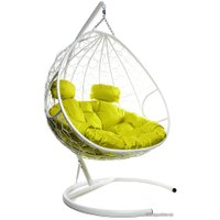 Подвесное кресло M-Group Для двоих 11450111 (белый ротанг/желтая подушка)