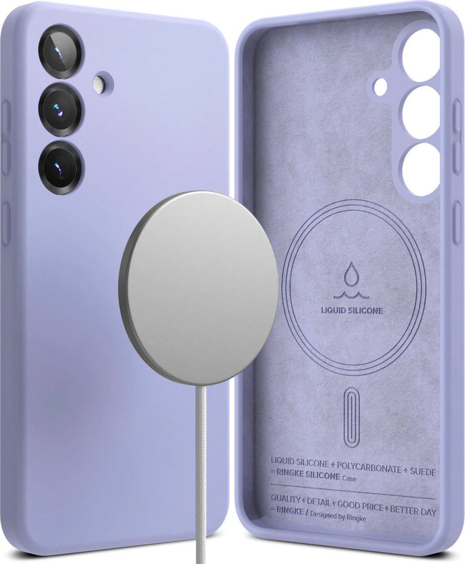 

Чехол для телефона Ringke Silicone Magnetic для Galaxy S25 Lavender