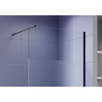 Душевая стенка Aquatek Walk in с держателем 90x200 AQ.WI.090.3BL (черный/прозрачное с матовой полосой)