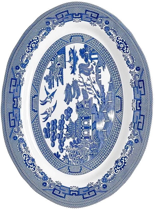 

Блюдо Grace By Tudor England Blue Willow GR06-35.5OPL