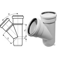 Фитинг Ostendorf Skolan dB SKEA – тройник 150x150x45° 337200